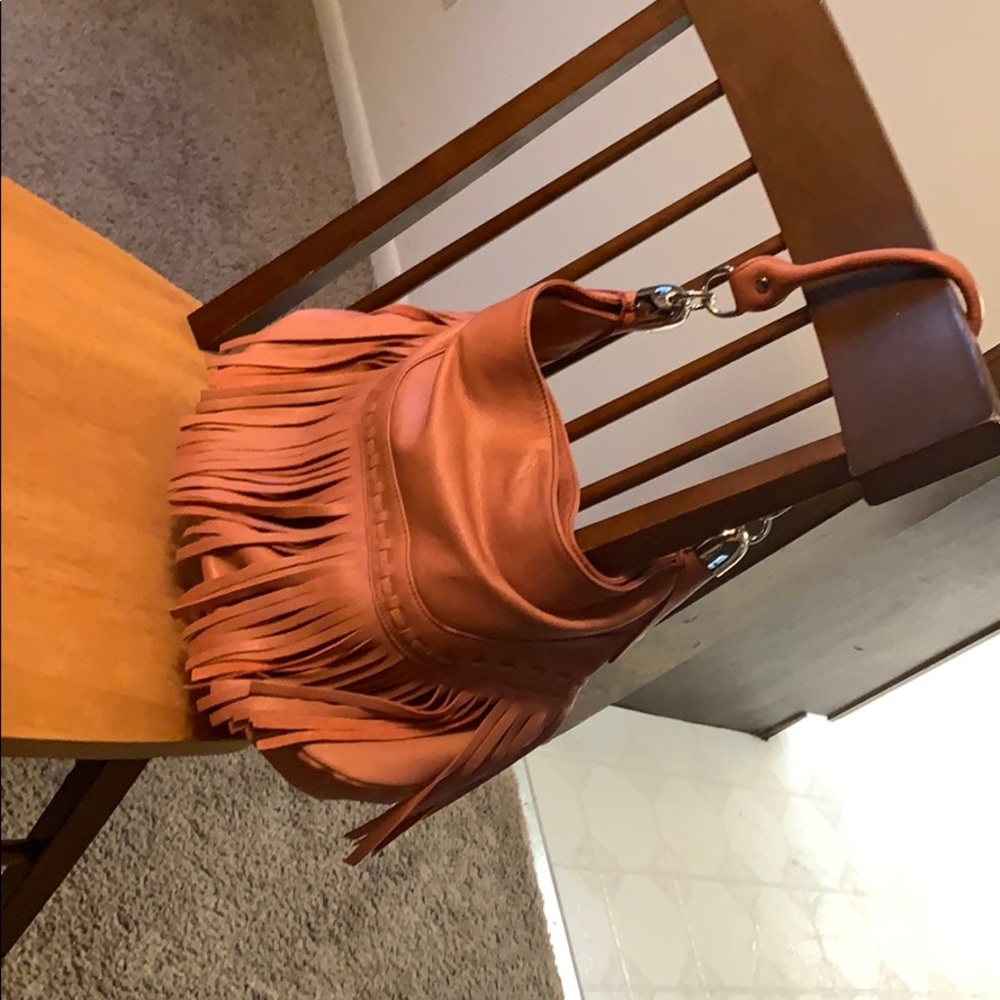 B. Makowski leather hobo bag with fringe